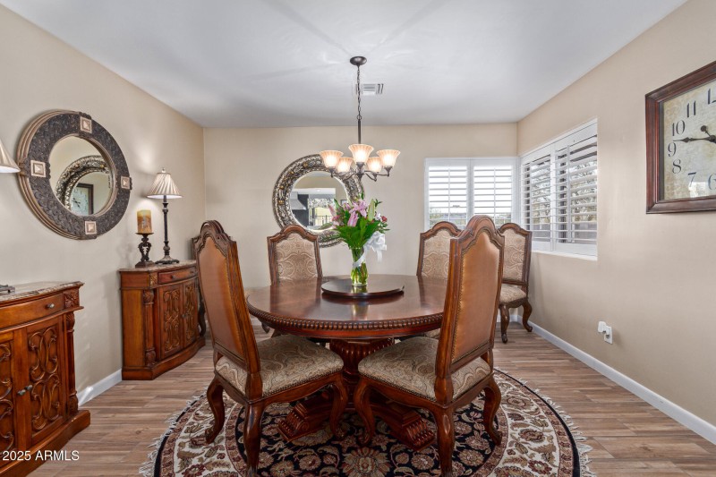 Separate dining room area.