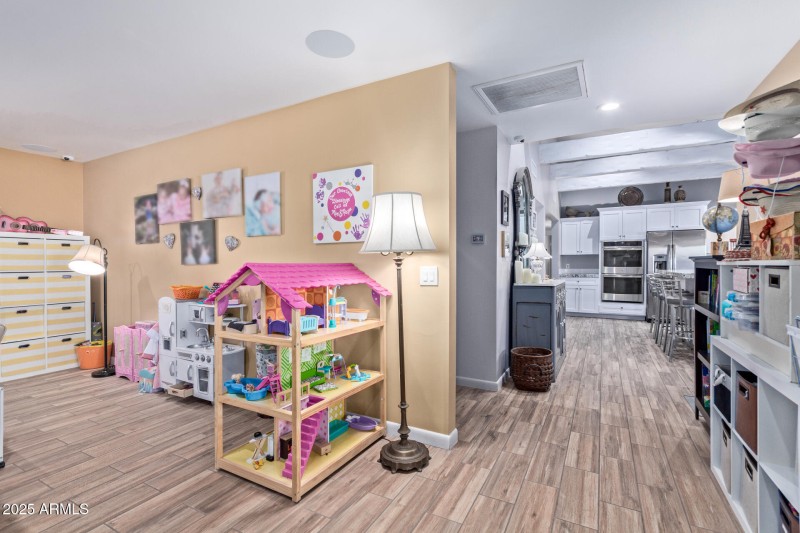 Huge family room off kitchen.