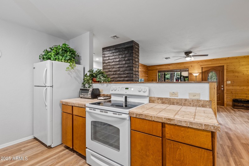 Opens to the living area