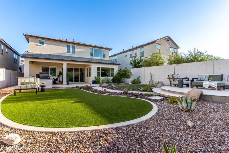 Backyard Landscape and Home Exterior