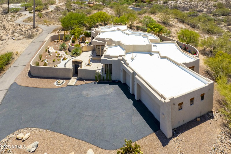 Drone driveway towards South