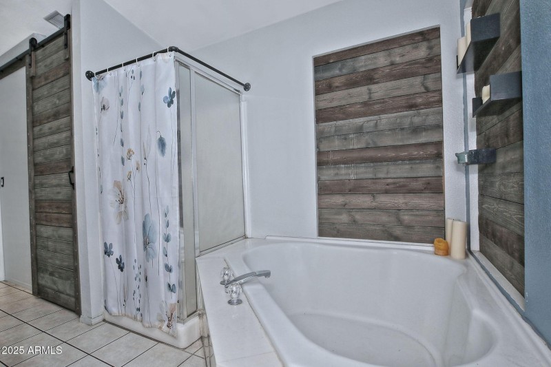 Separate tub and shower