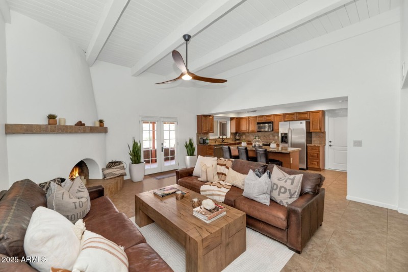 Fireplace, Ceiling Beams, Newer Fan