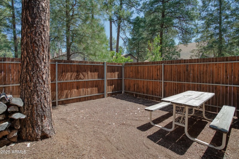 Pine Views in Private Back Yard