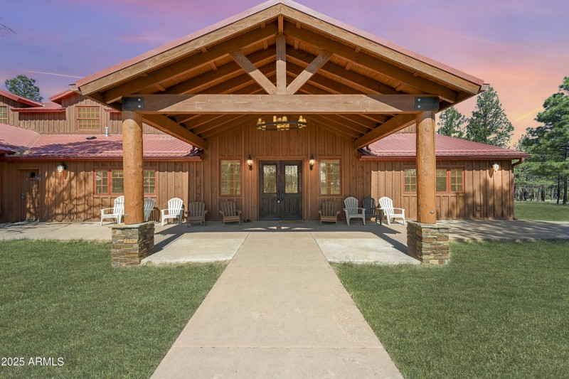 The Lodge Twilight Aerial