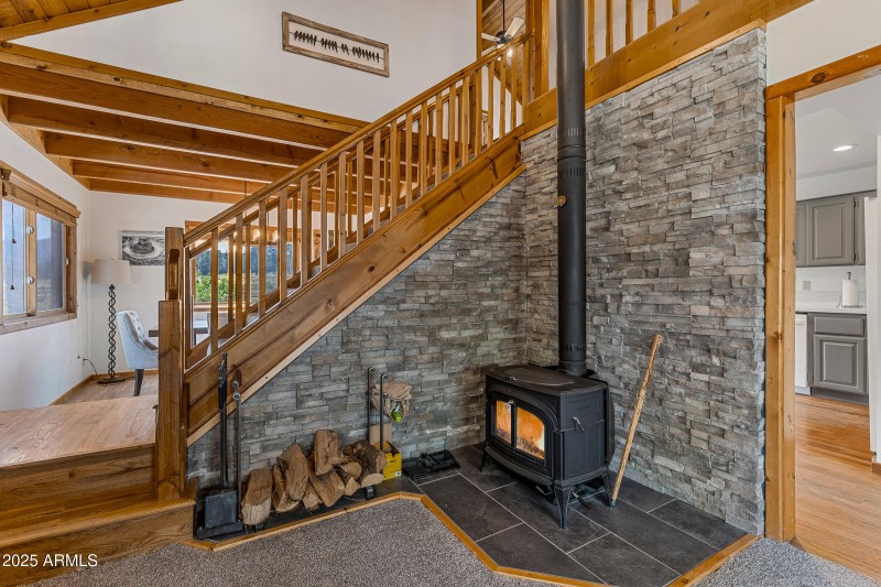 Wood Burning Stove in Living Room