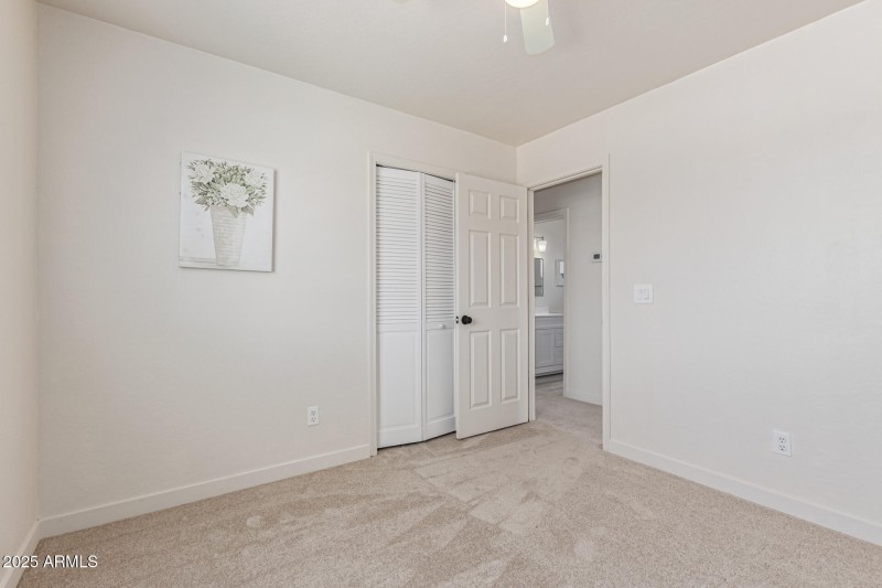 bedroom with new carpet
