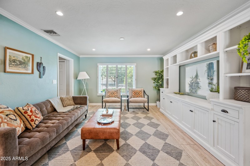 Built-In Family Room Shutters