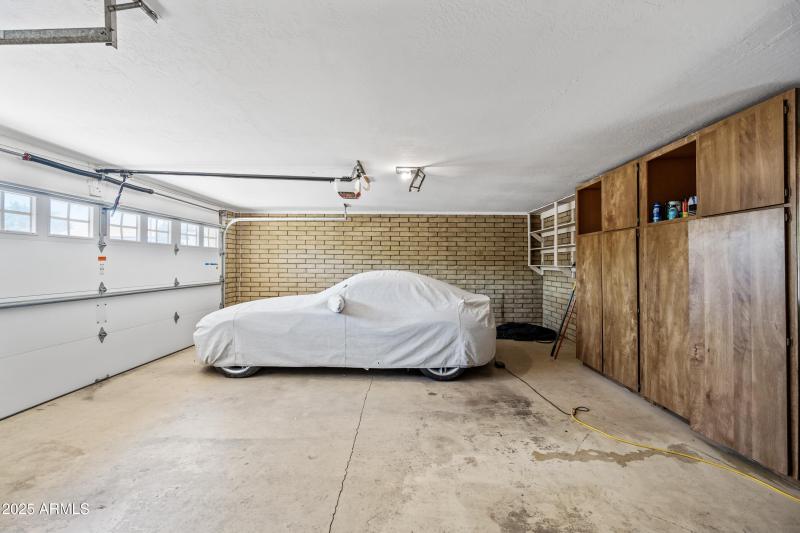 2 Car Garage w/Built-In Cabinets