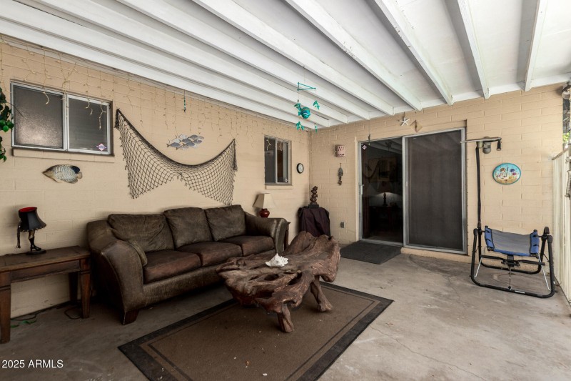 Spacious back patio