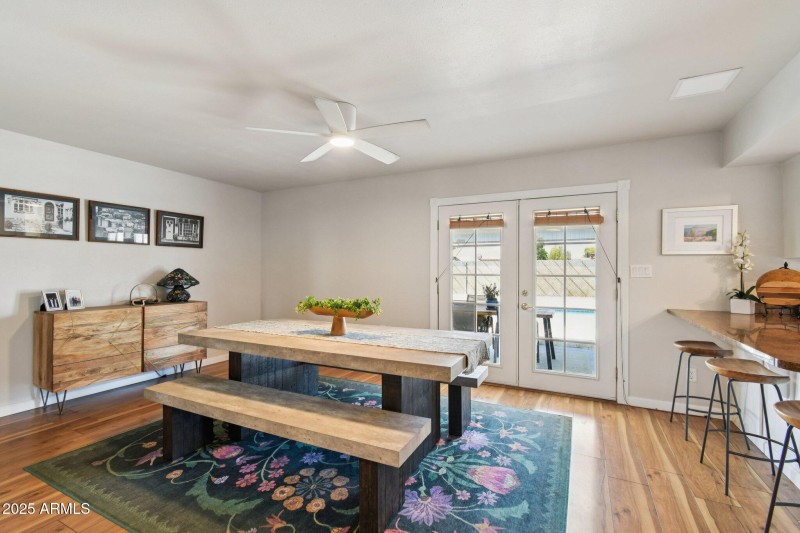 French doors to patio