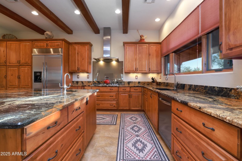 Kitchen with custom granite