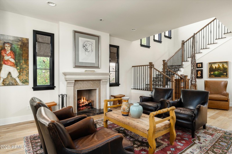 Sitting room with stairs