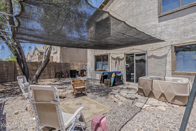 Landscaped backyard