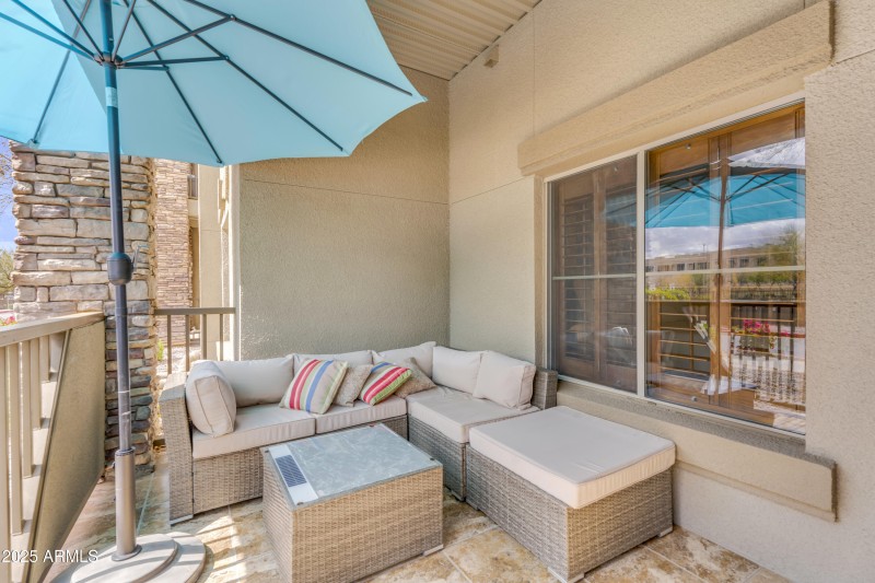 Shaded Patio with Seating Area