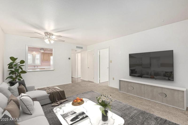 living room to kitchen