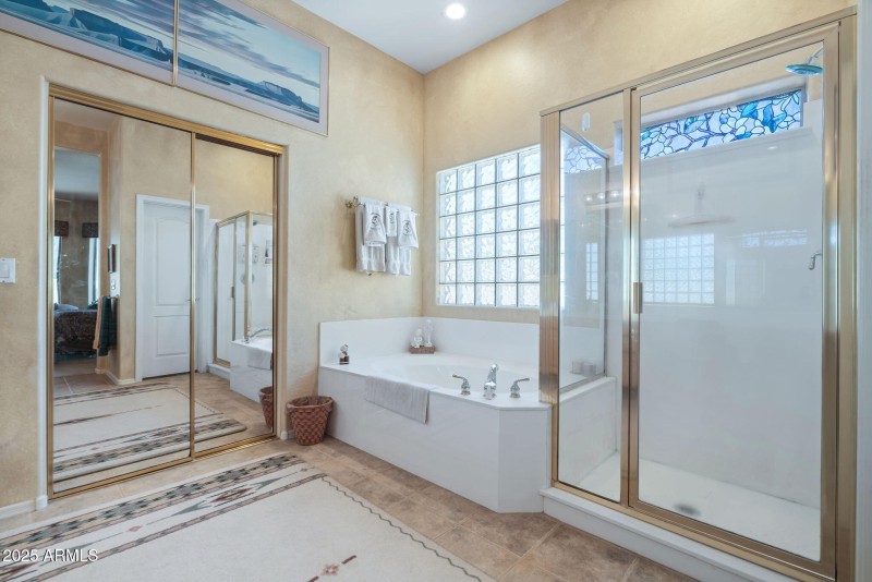 Separate tub and shower
