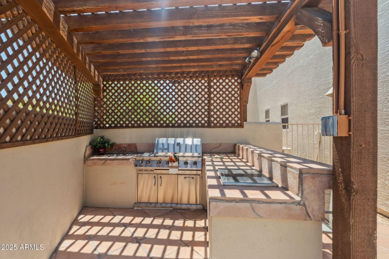 Grill, sink and icebox