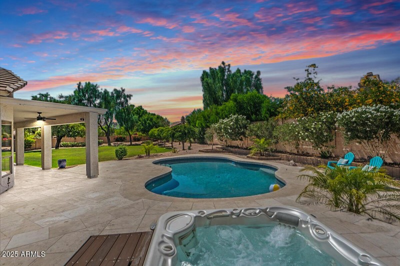 Pool at dusk