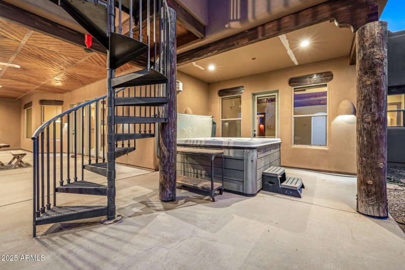 SPIRAL STAIRS TO ROOFTOP DECK