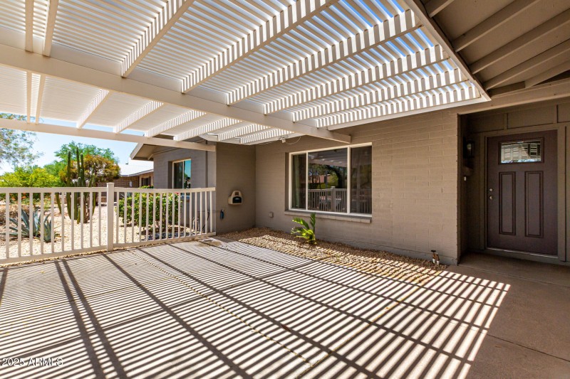 Covered, private front patio