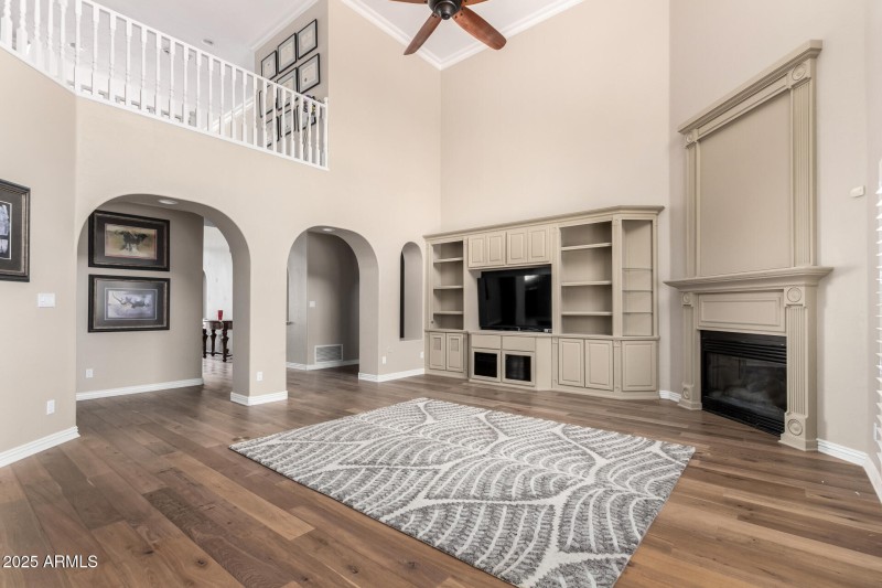 Family Room w/Built-ins & Fireplace