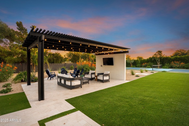 Twilight Backyard Pergola