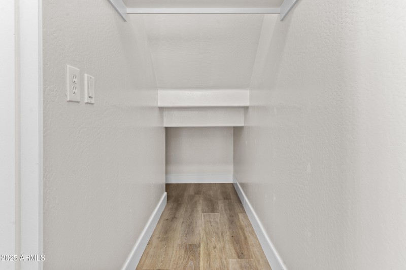 Deep under stair closet