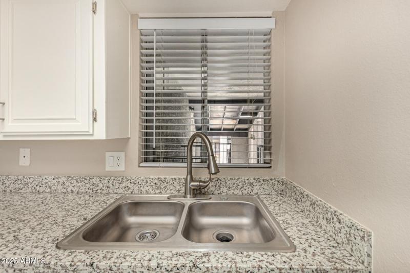 GRANITE COUNTERTOP, STAINLESS STEEL SINK