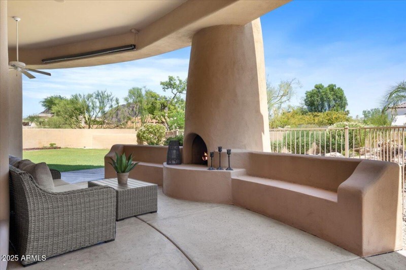 Beehive Fireplace Rear Patio