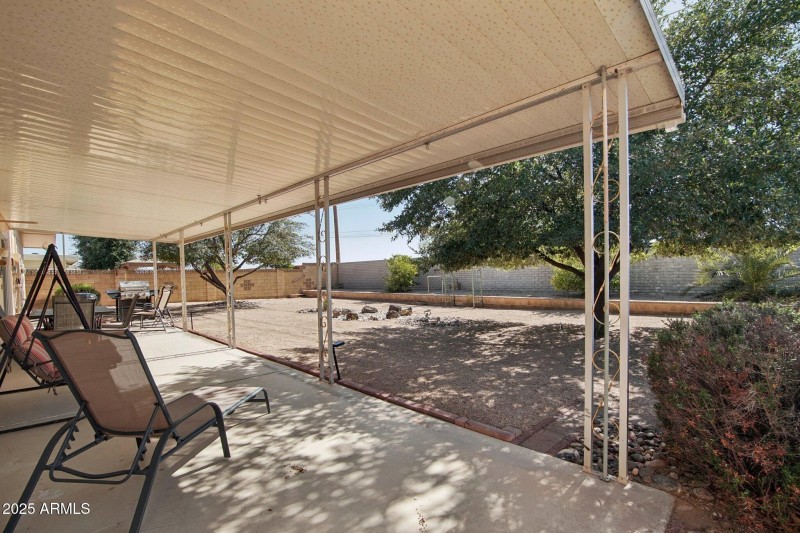 Back patio. fenced in back yard