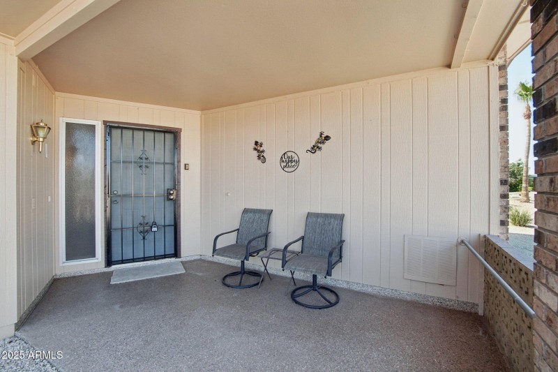 Front entrance patio