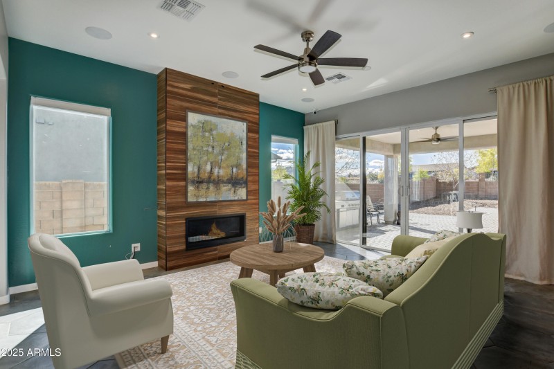 Virtual staged living room