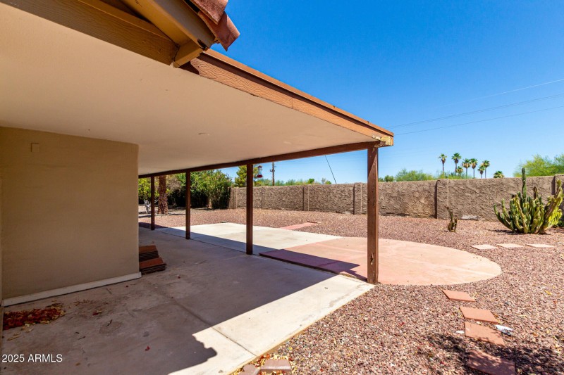 Covered Patio with Open Yard