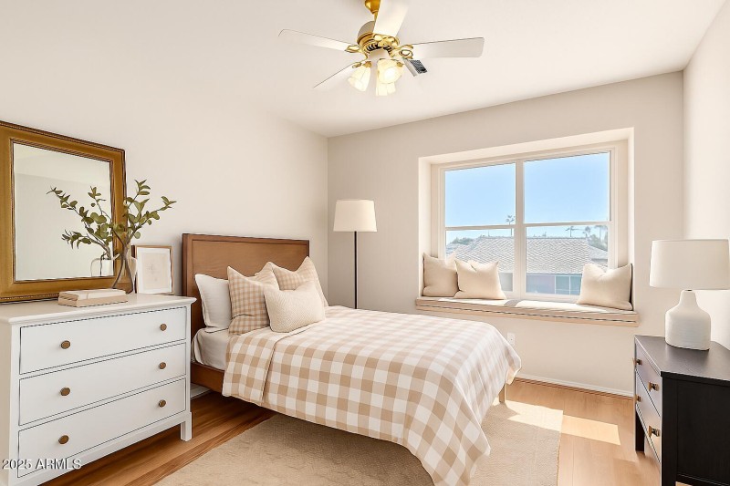 Guest bedroom with window seat 12th ave
