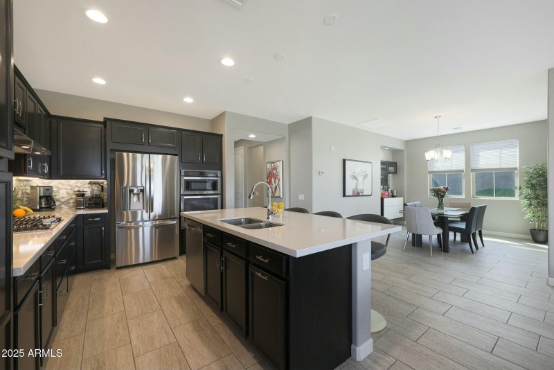 Kitchen open to Dining
