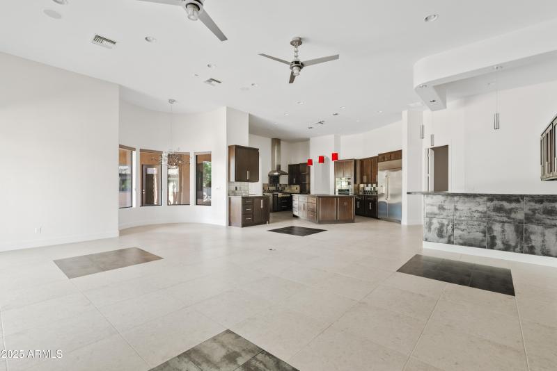 Great room view to kitchen