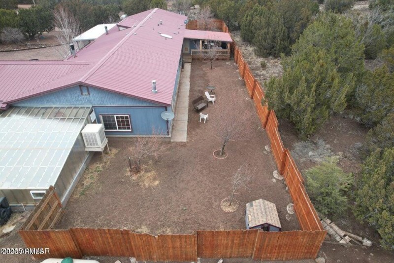 Aerial view backyard