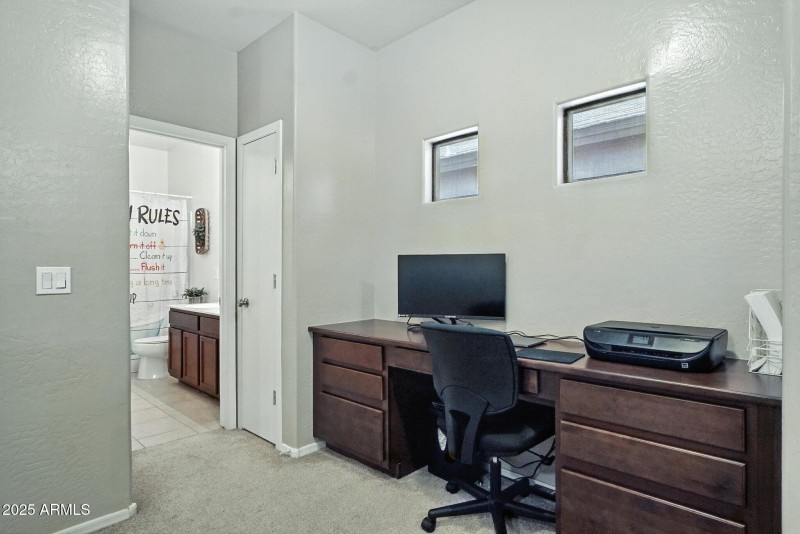 Upstairs Built-In Desk Office Area