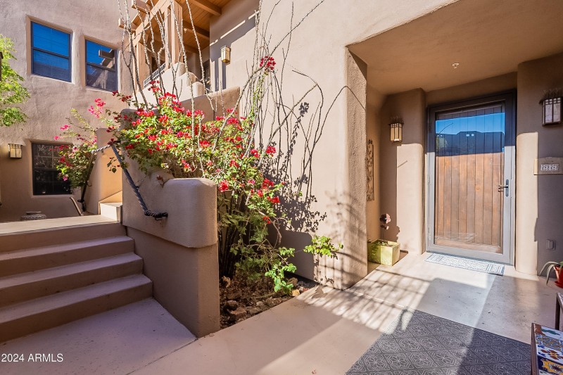 Front door, and courtyard