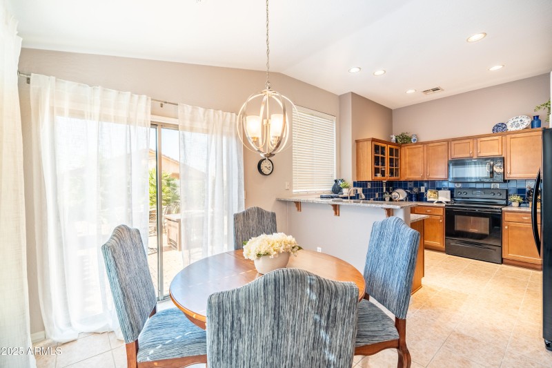 family dining and kitchen