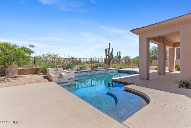 pool with waterfall