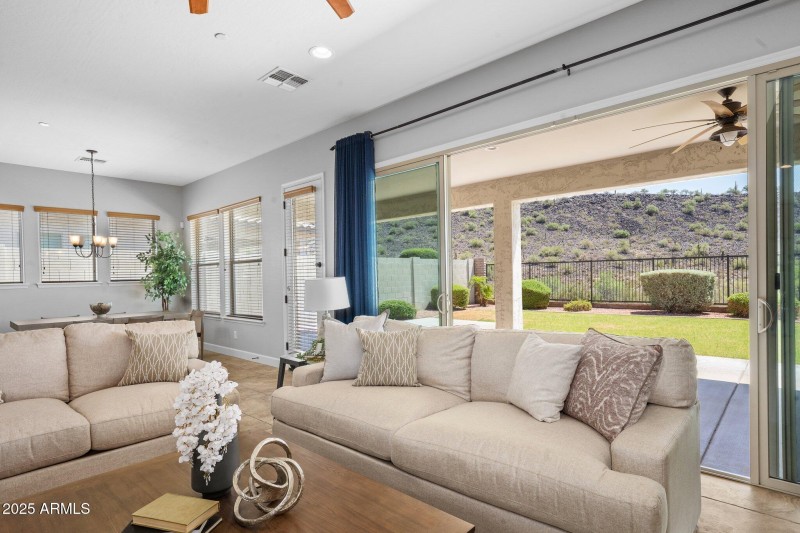 Living Room with Stone Fireplace