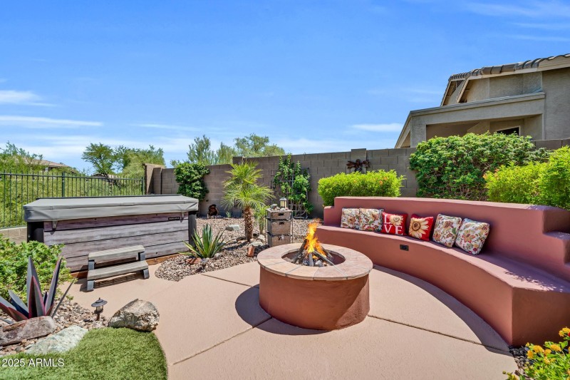 Backyard seating area