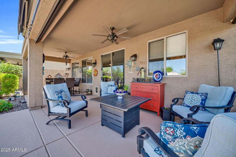 Shaded outdoor patio