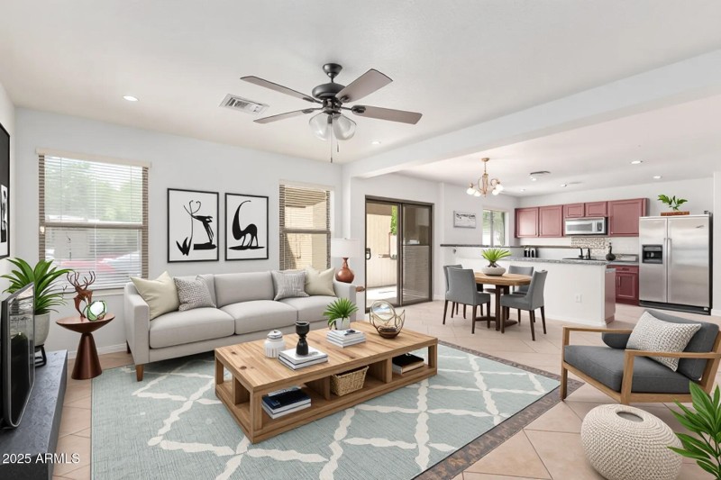 Family Room virtually staged