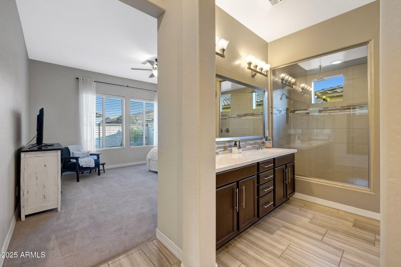 Primary Bathroom and Bedroom