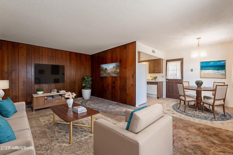 Family Room and Dining Virtually Staged