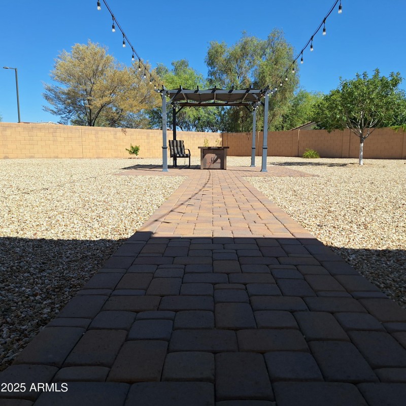 Paver walk from patio