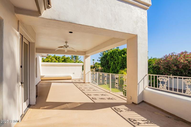 Balcony off Game Room w/Stairs Down